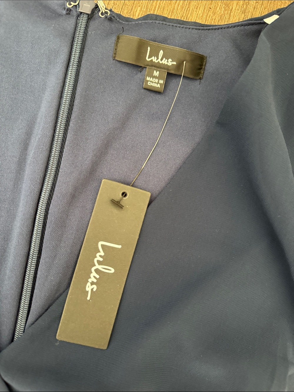 Lulu's Navy Ruffle Wrap-Style Mini Dress - Picture 2 of 2